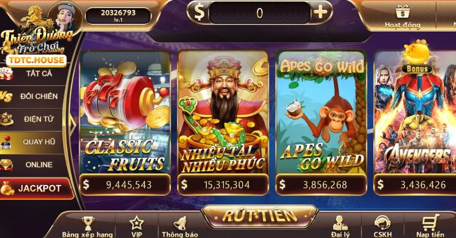 Đa dạng trò chơi nổ hũ trên ứng dụng 36win Android